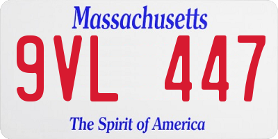 MA license plate 9VL447