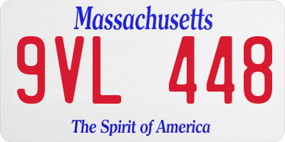 MA license plate 9VL448