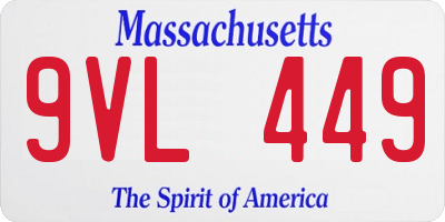 MA license plate 9VL449