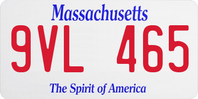 MA license plate 9VL465