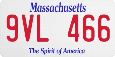 MA license plate 9VL466
