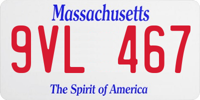 MA license plate 9VL467