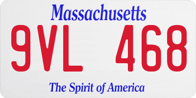MA license plate 9VL468