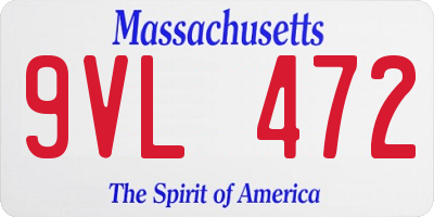 MA license plate 9VL472