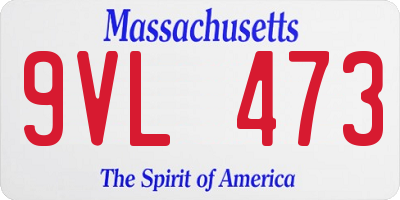 MA license plate 9VL473