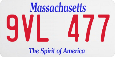MA license plate 9VL477