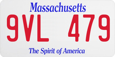 MA license plate 9VL479
