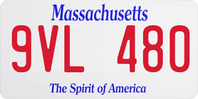 MA license plate 9VL480