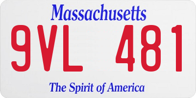 MA license plate 9VL481