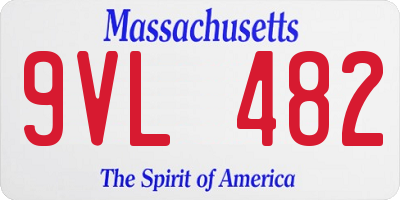 MA license plate 9VL482