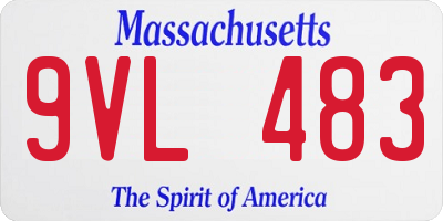 MA license plate 9VL483