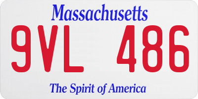 MA license plate 9VL486