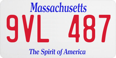 MA license plate 9VL487
