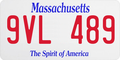 MA license plate 9VL489