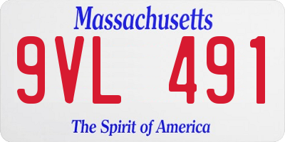 MA license plate 9VL491