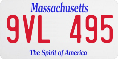 MA license plate 9VL495