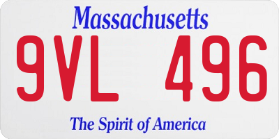 MA license plate 9VL496