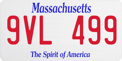 MA license plate 9VL499