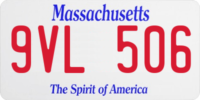 MA license plate 9VL506