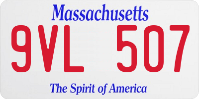 MA license plate 9VL507