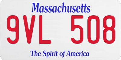 MA license plate 9VL508