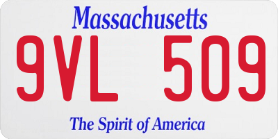 MA license plate 9VL509