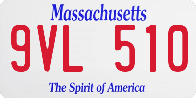 MA license plate 9VL510