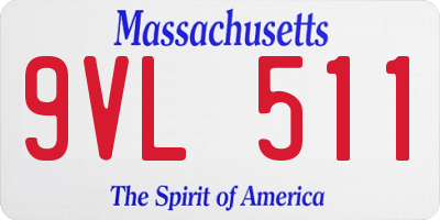 MA license plate 9VL511