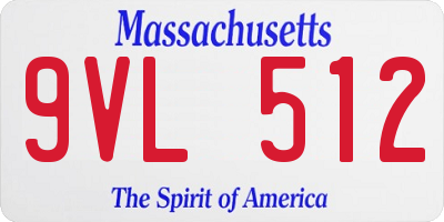 MA license plate 9VL512