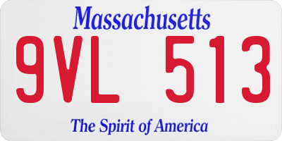 MA license plate 9VL513