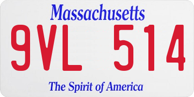 MA license plate 9VL514