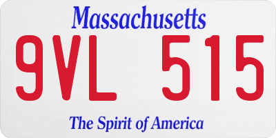MA license plate 9VL515