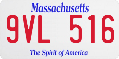 MA license plate 9VL516
