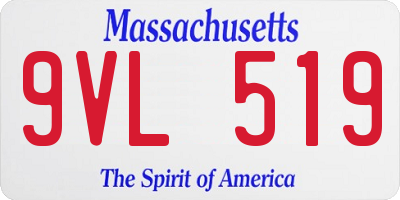 MA license plate 9VL519