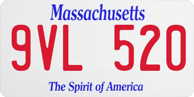 MA license plate 9VL520