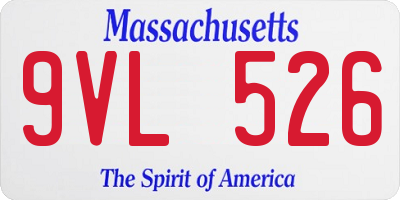 MA license plate 9VL526