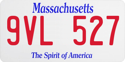 MA license plate 9VL527