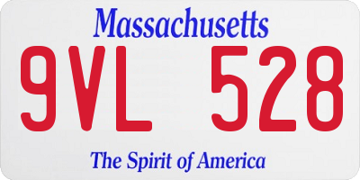 MA license plate 9VL528