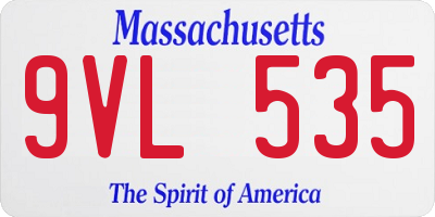 MA license plate 9VL535