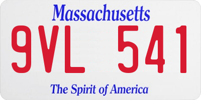 MA license plate 9VL541