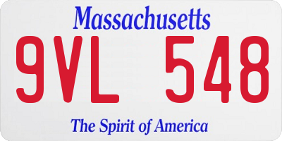 MA license plate 9VL548