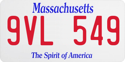 MA license plate 9VL549