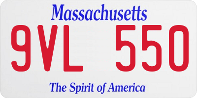 MA license plate 9VL550