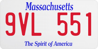 MA license plate 9VL551