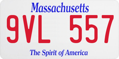 MA license plate 9VL557