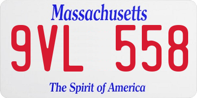 MA license plate 9VL558