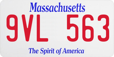 MA license plate 9VL563