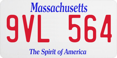 MA license plate 9VL564