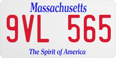 MA license plate 9VL565