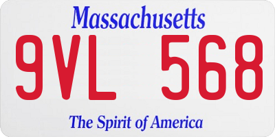 MA license plate 9VL568